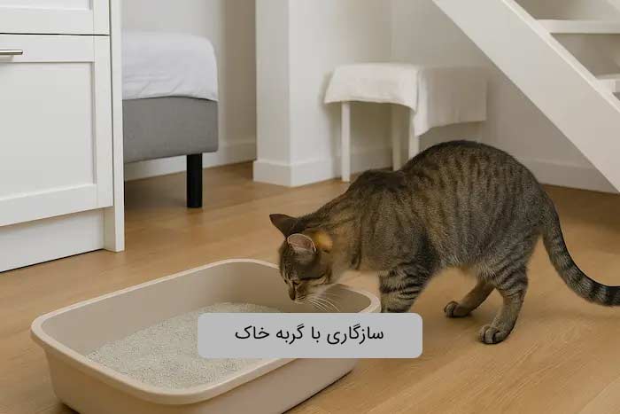 سازگاری با گربه خاک گربه
